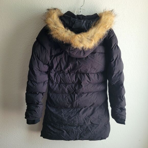 Puffer Coat Parka Hooded Jacket Womens XS Black Windproof CHERFLY - Picture 8 of 16